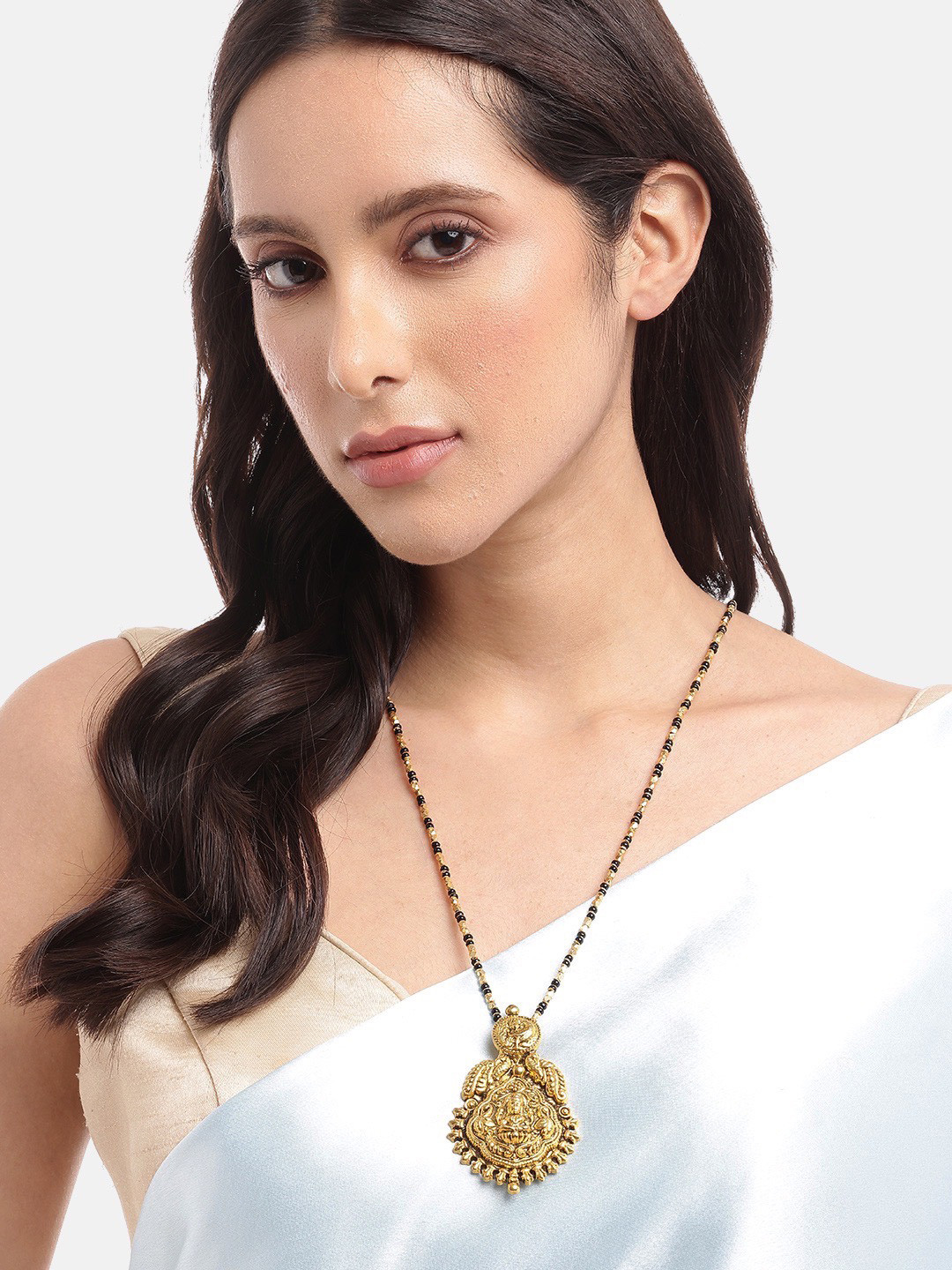 Digital Dress Room Gold-Plated Lakshmi Pendent Mangalsutra