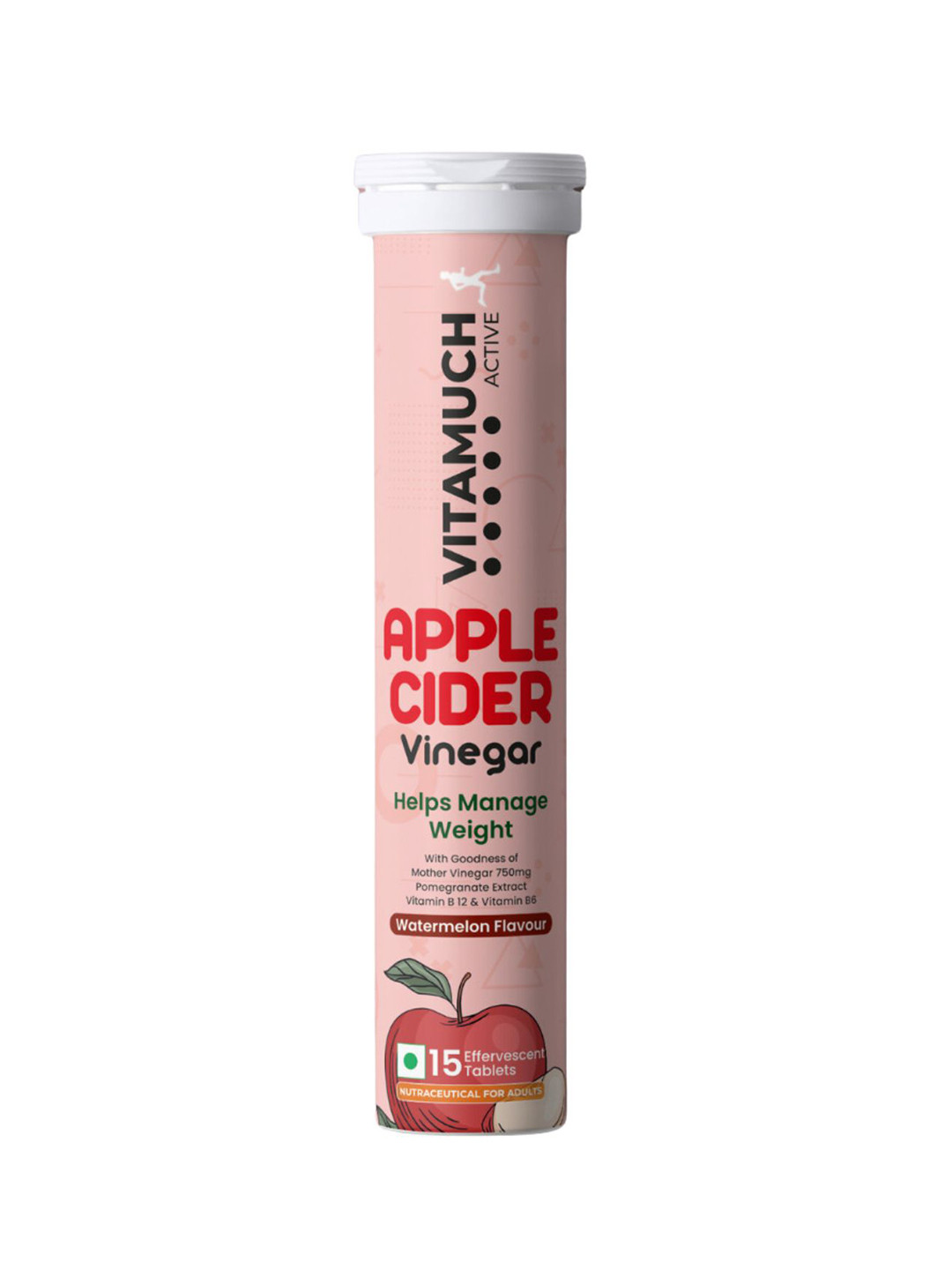 Vitamuch Apple Cider Vinegar Watermelon Flavour Weight Loss Tabs - 15 Tabs Each
