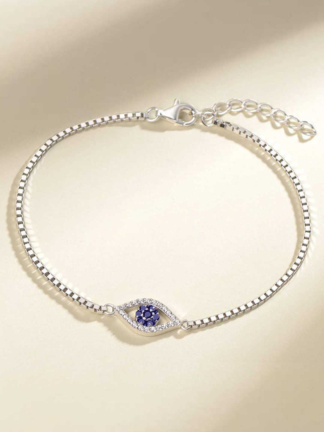 Zavya 925 Sterling Silver Cubic Zirconia Rhodium-Plated Armlet Bracelet