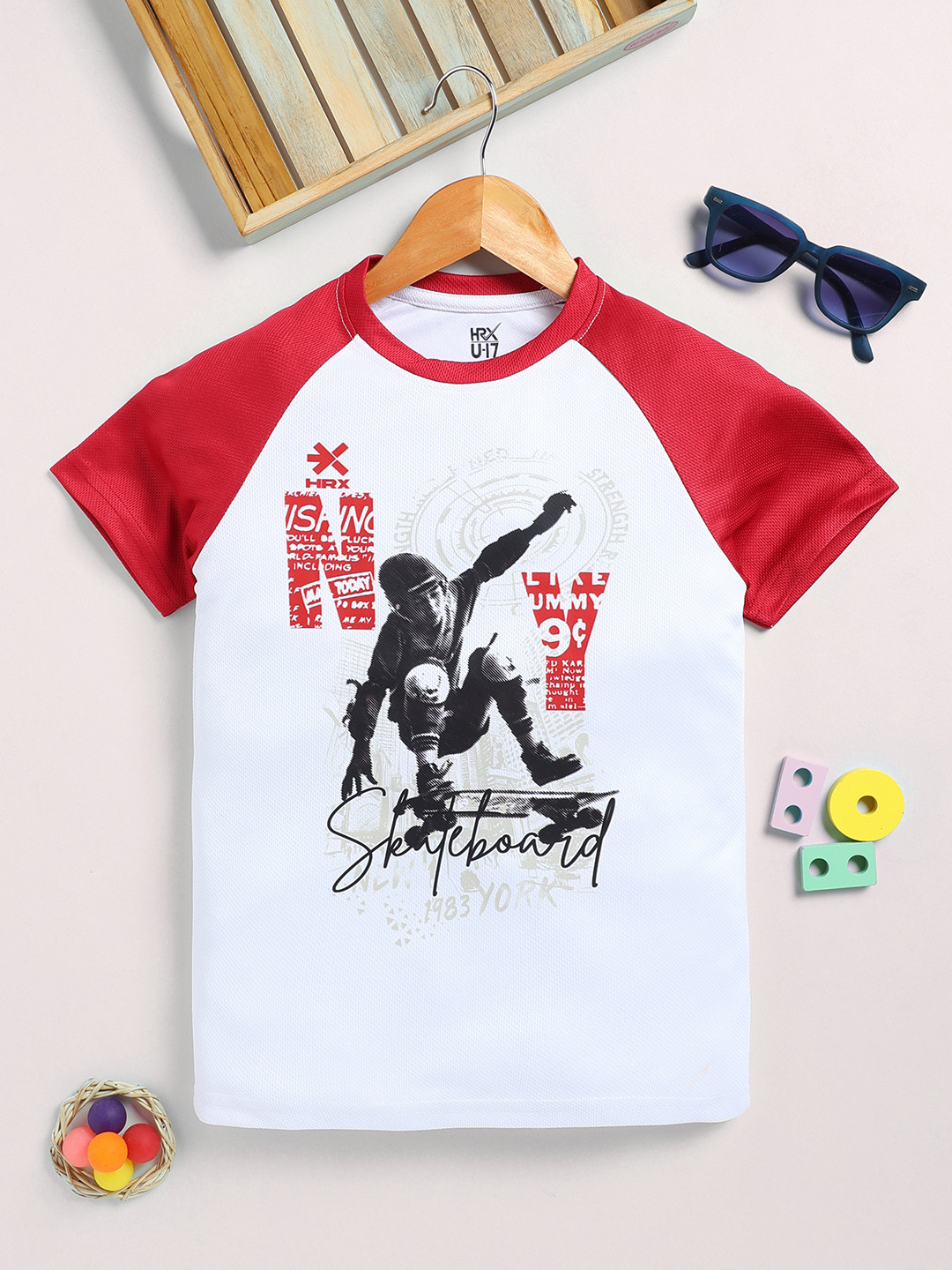 HRX by Hrithik Roshan Boys Printed Rapid Dry Sports T-shirt