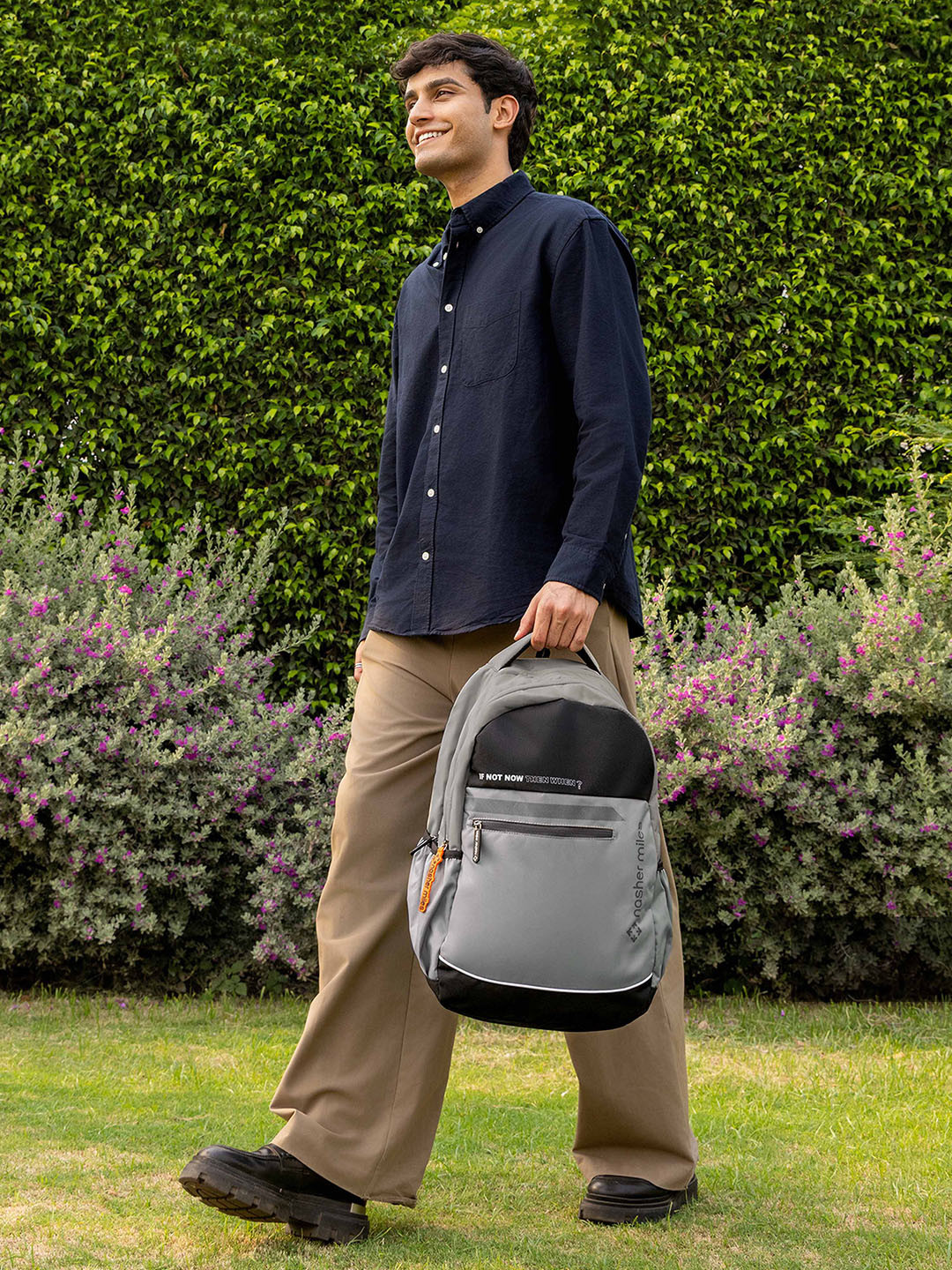 Nasher Miles History Laptop Backpack 31 Liters Polyester with Raincover (Grey)