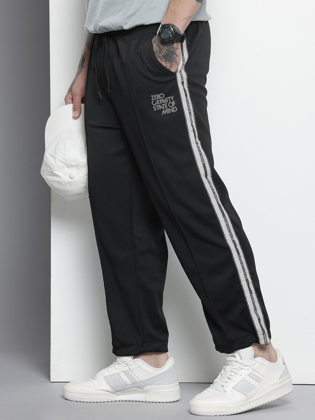 The Indian Garage Co Men Relaxed Fit Textured Track Pant