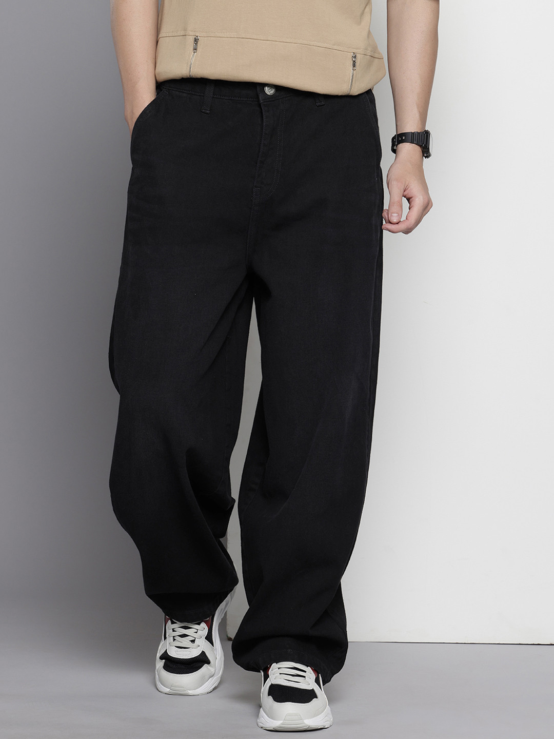 The Indian Garage Co Men Pure Cotton Skater Fit Jeans