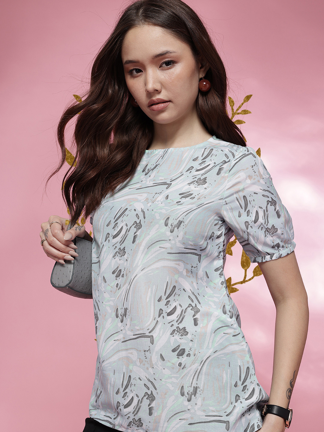 Anouk Rustic Abstract Print Top