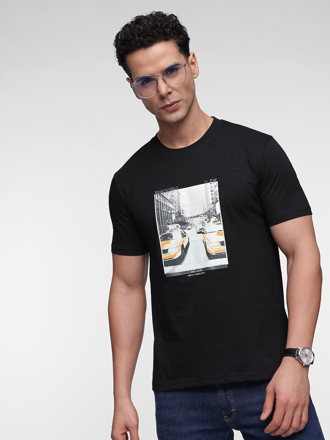 French Connection Photographic Printed Pure Cotton T-shirt