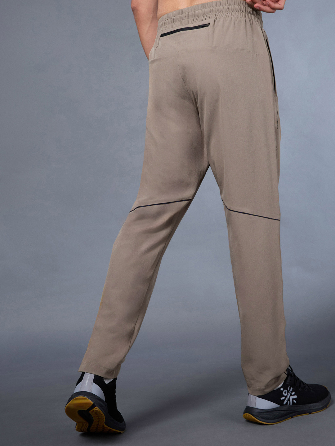 CULT Men Beige Pace Up Running Trackpants