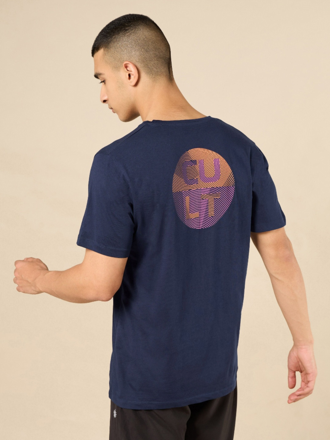 CULT Men Navy Cult Brand Carrier Training Tshirt