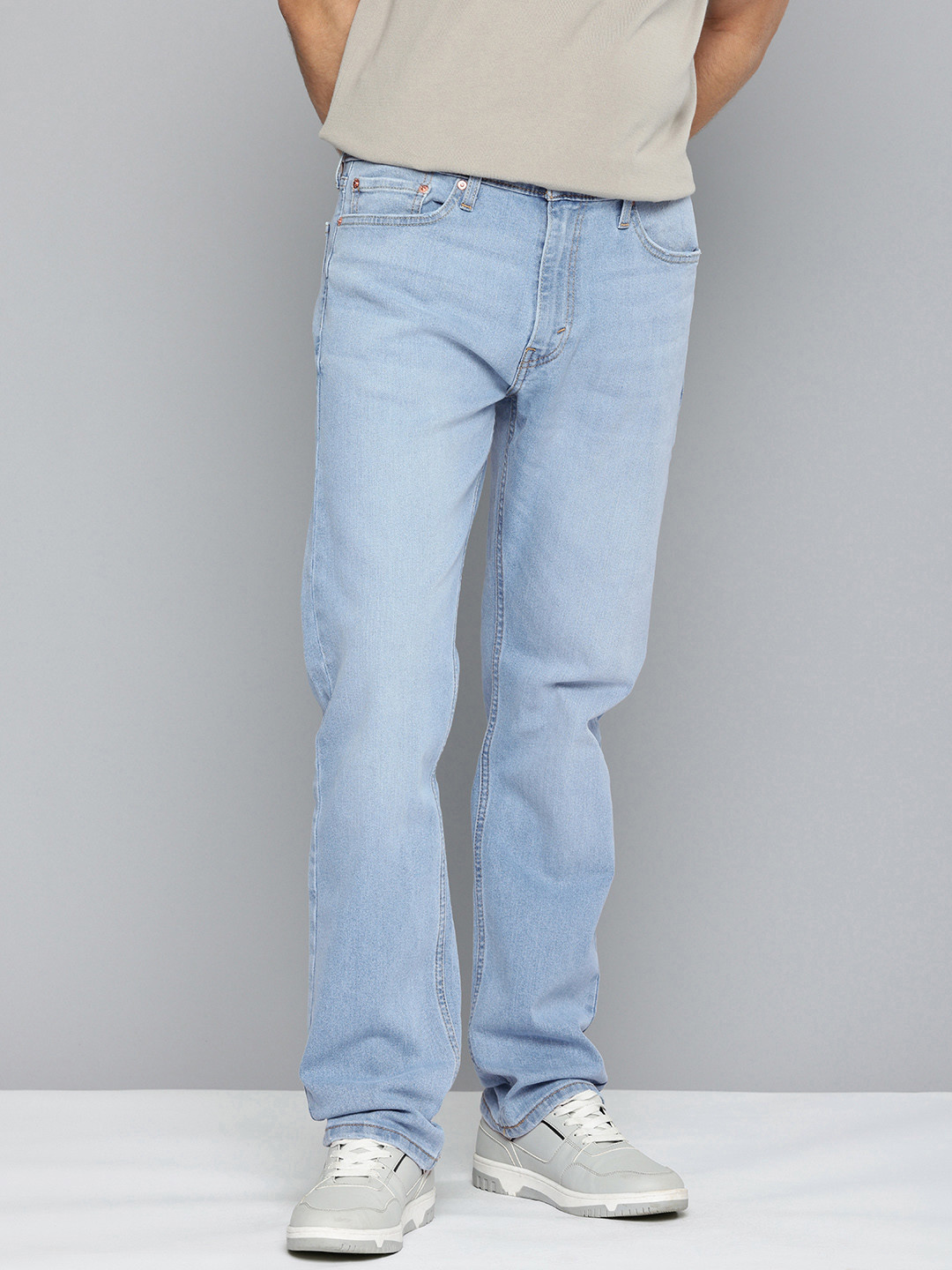 Levis Men Slim Fit Mid-Rise Light Fade Stretchable Jeans - Image 1