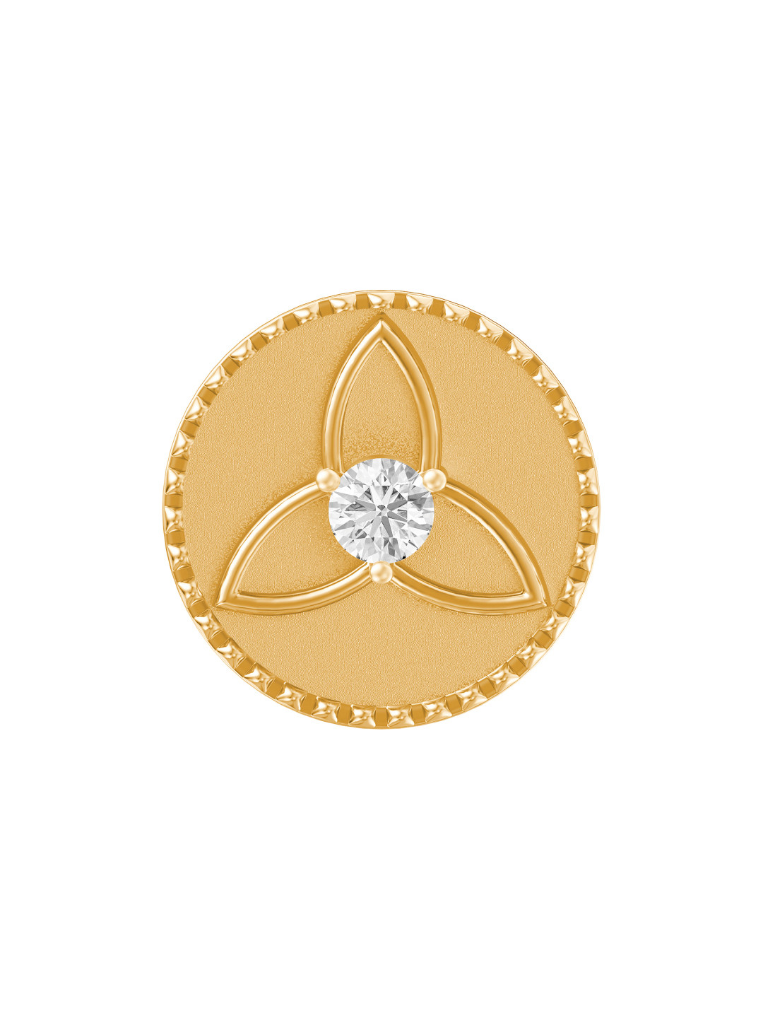 Divine Solitaires 0.18ct Diamond Studded 22kt Gold Coin 3gm