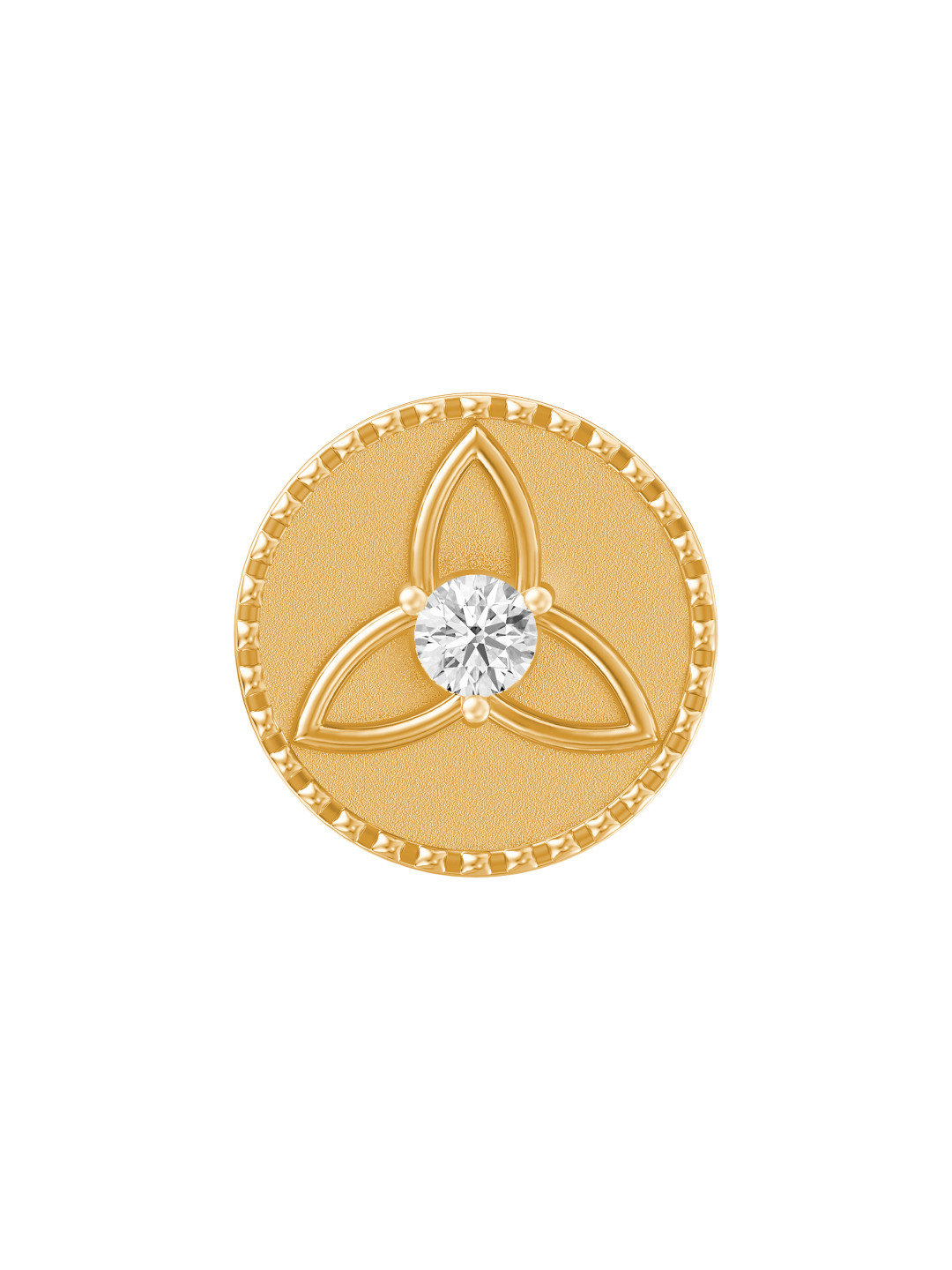 Divine Solitaires 0.14ct Diamond Studded 22kt Gold Coin 2gm