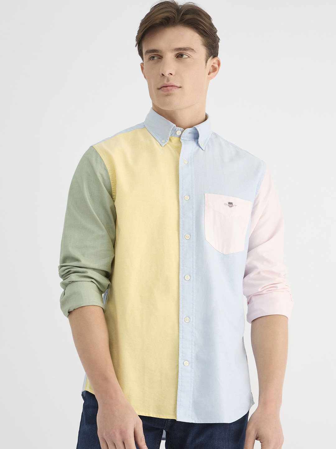 GANT Men Oxford Colourblocked Casual Shirt