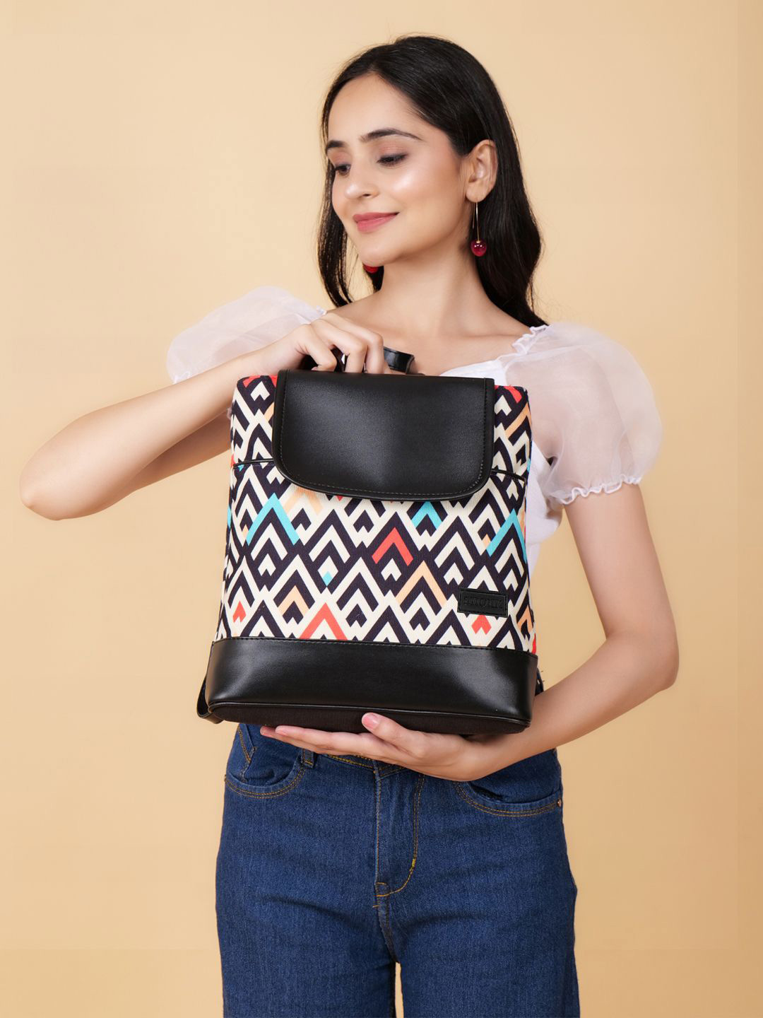 Anouk Women Geometric College Backpack