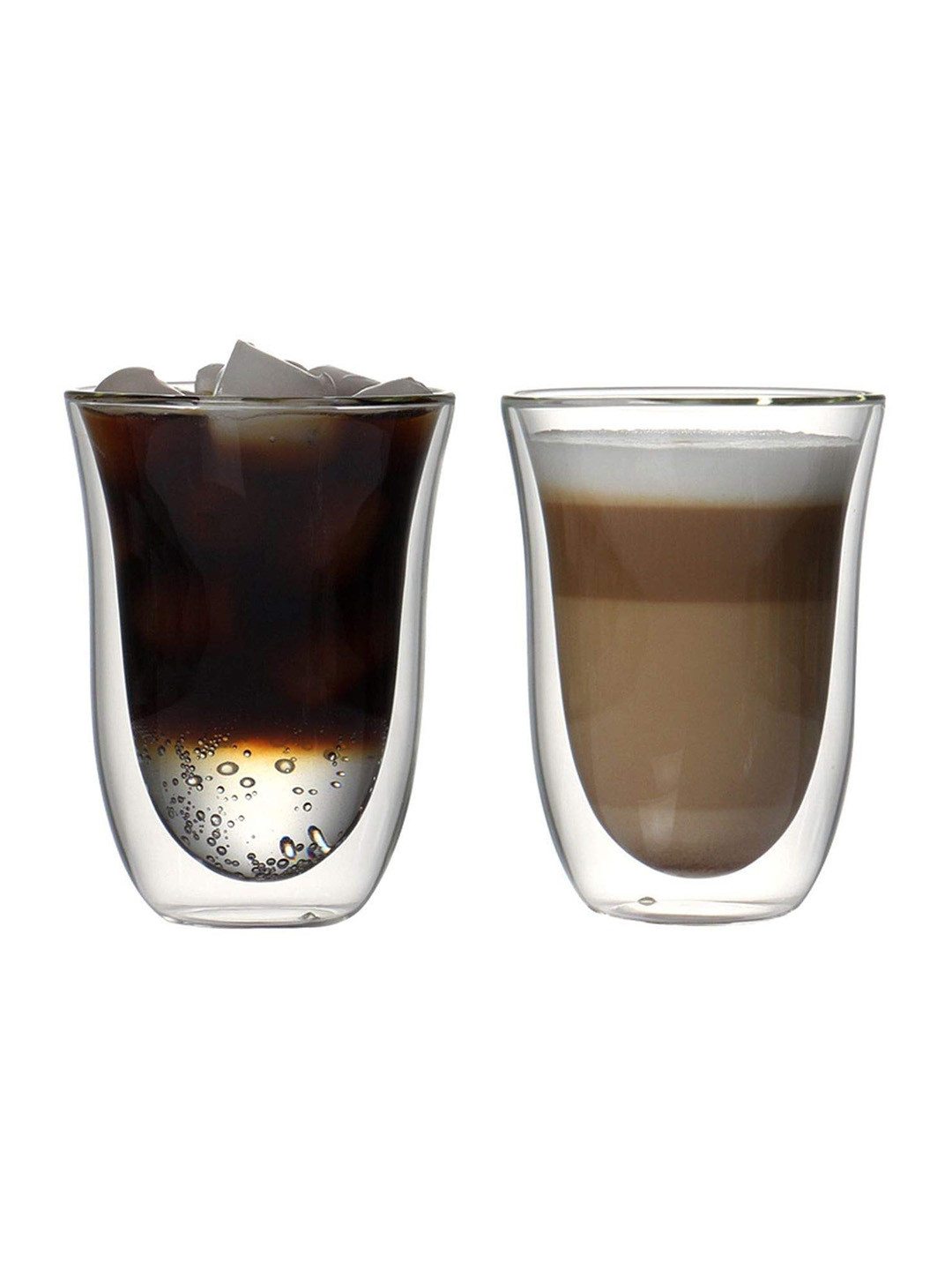Baskety Transparent Glass Handmade 2 Piece Mugs-270ml