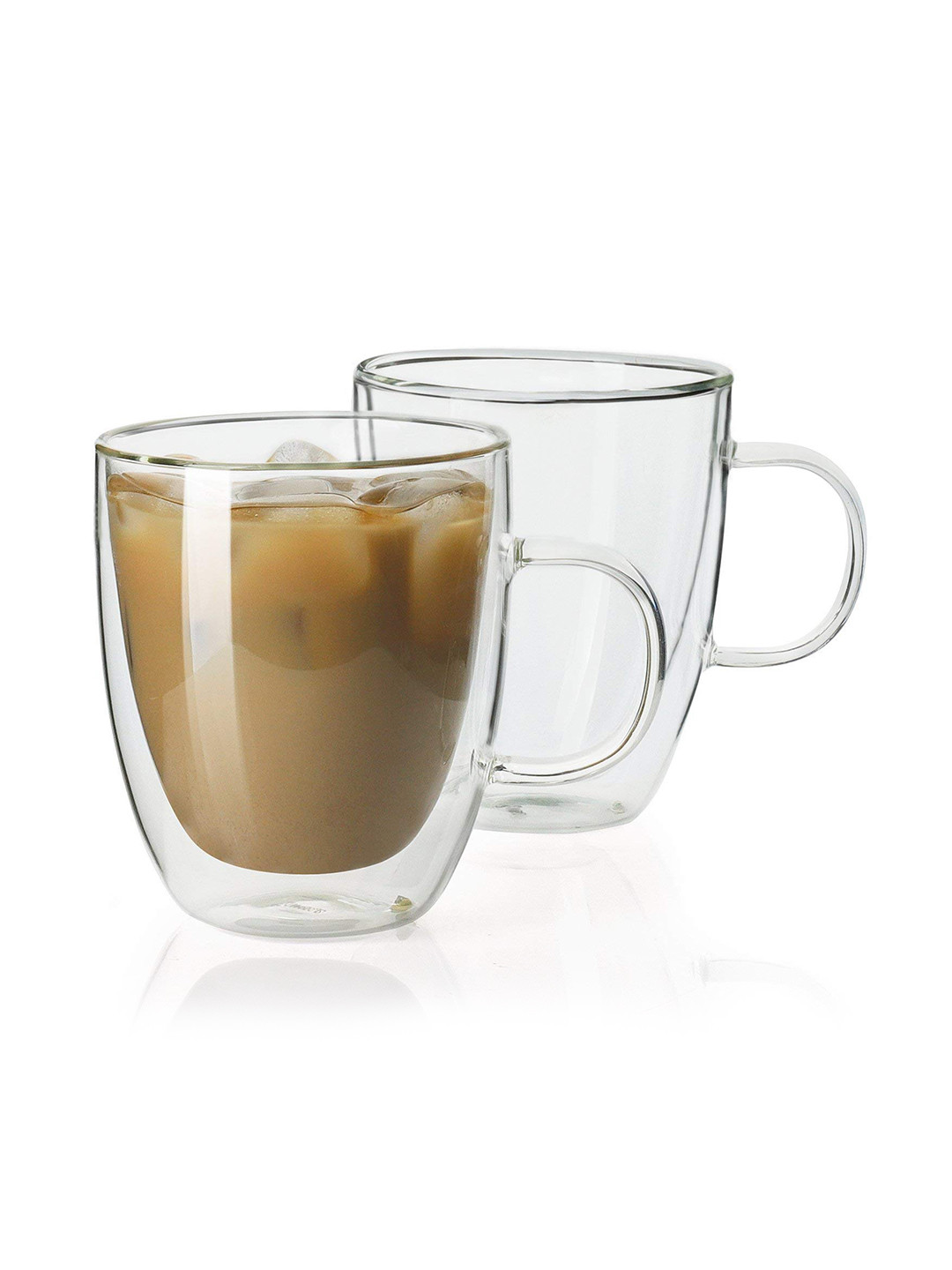 Baskety Rakshabandhan Gift Transparent Glass Handmade 2 Piece Mug-350ml