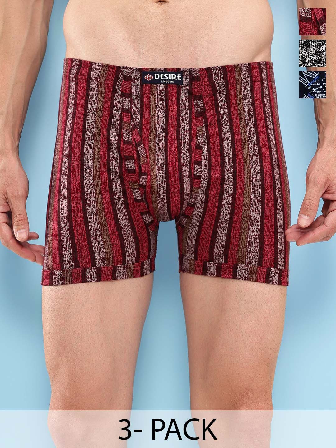 T.T. Pack Of 3 Assorted Trunks DES_PRNT_LNG_IE_PO3_GNM_95