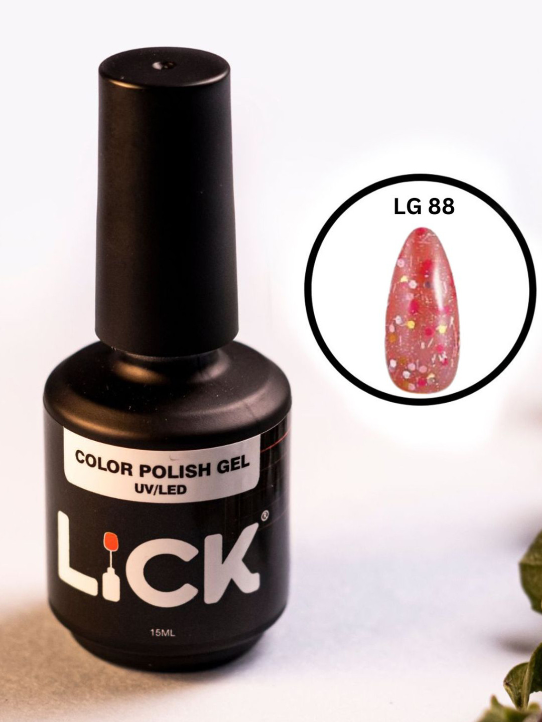 LICK Uv - Led Long Lasting Gel Nail Polish - 15 ml - Glitter - LG 88