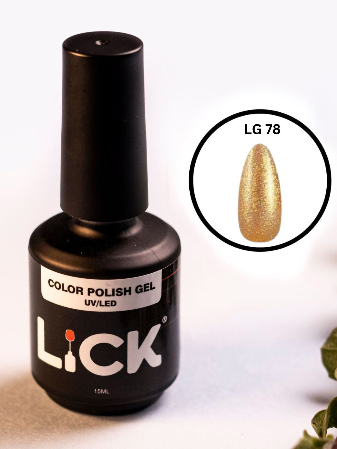 LICK Color Polish Uv - Led Long Lasting Gel Nail Polish - 15 ml - Glitter - LG 78