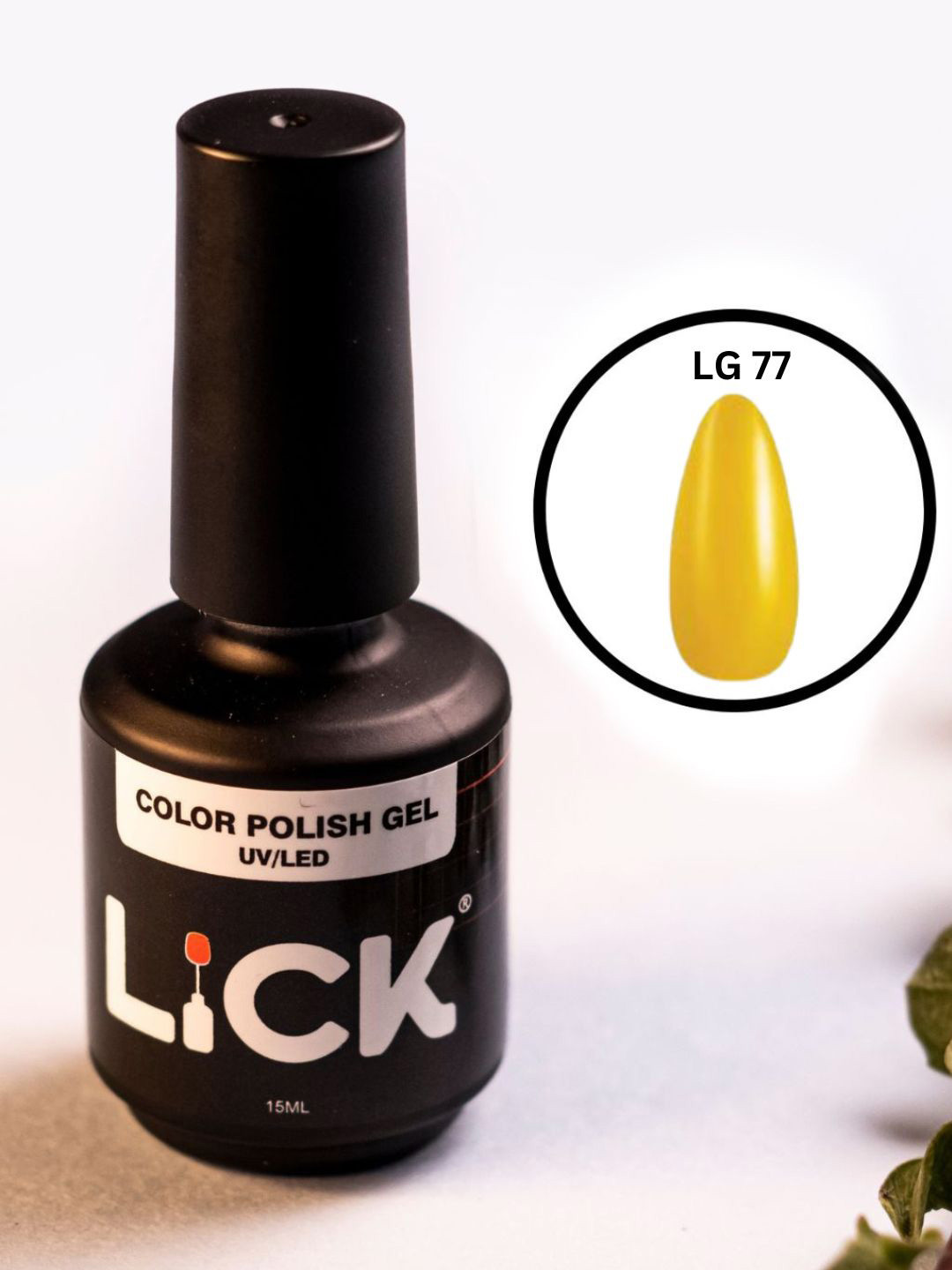 LICK Color Polish Uv - Led Long Lasting Gel Nail Polish - 15 ml - Yellow - LG 77