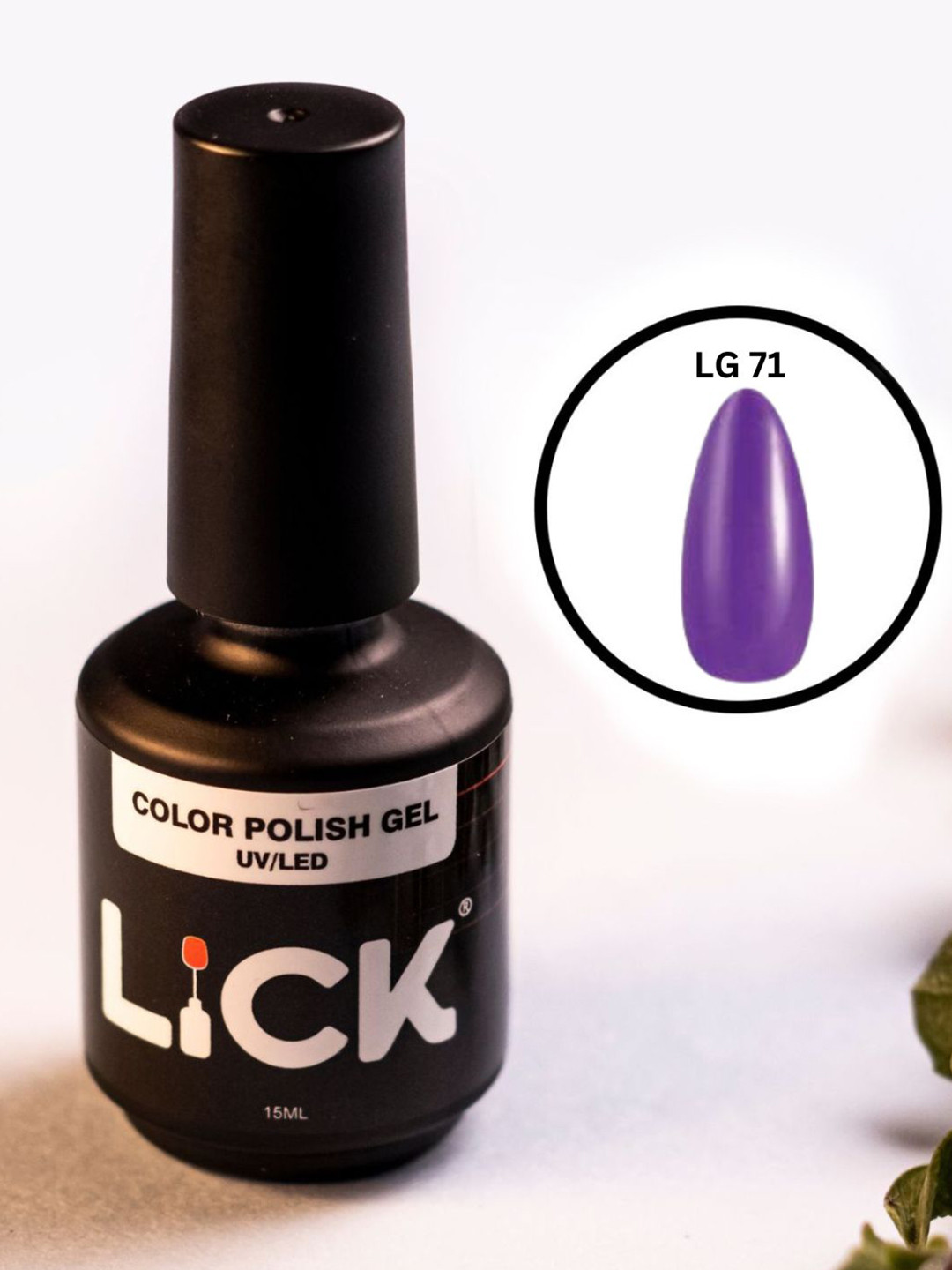 LICK Color Polish Uv - Led Long Lasting Gel Nail Polish - 15 ml - Purple - LG 71