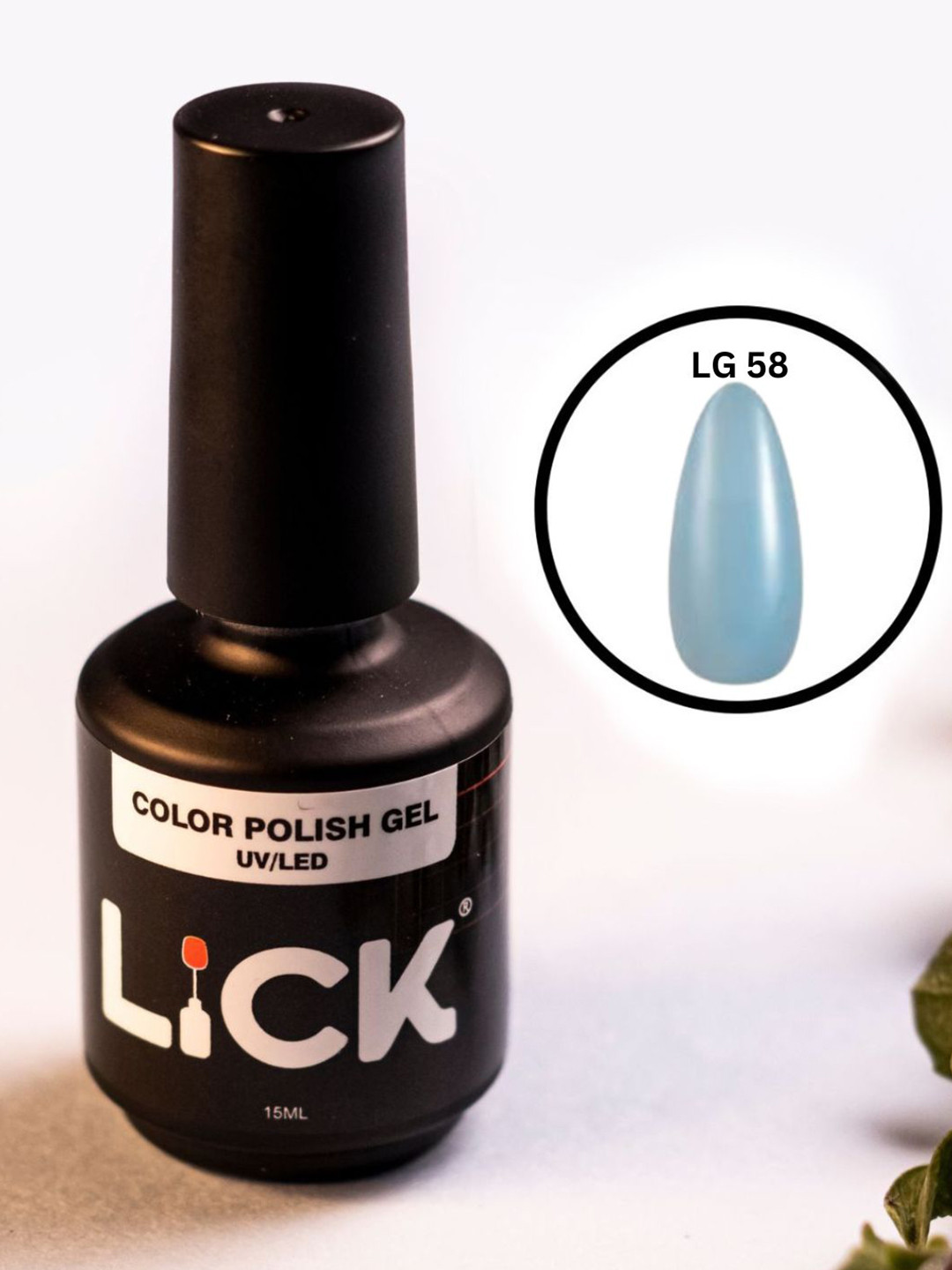 LICK Color Polish Uv - Led Long Lasting Gel Nail Polish - 15 ml - Light Blue - LG 58