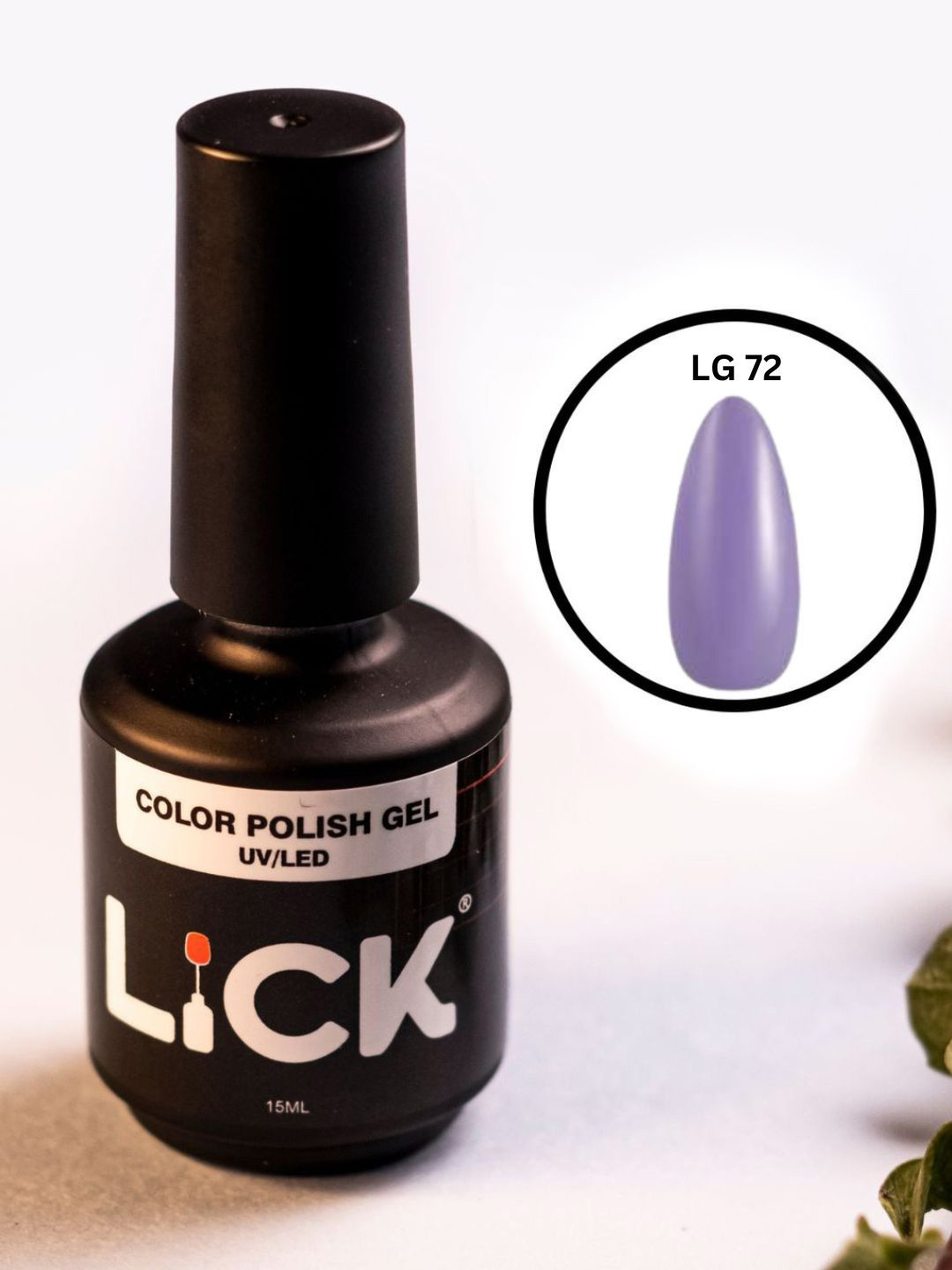 LICK Color Polish Uv - Led Long Lasting Gel Nail Polish - 15 ml - Lavender - LG 72