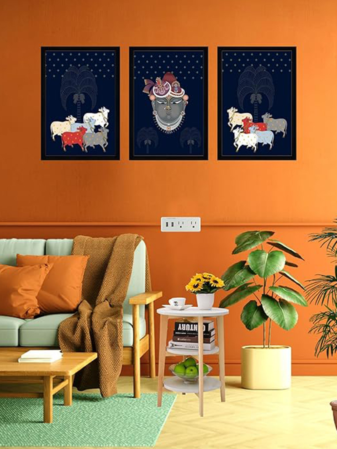 Indianara Canvas 3 Piece Wall Rectangle Paintings Wall Art -13 x 10 In