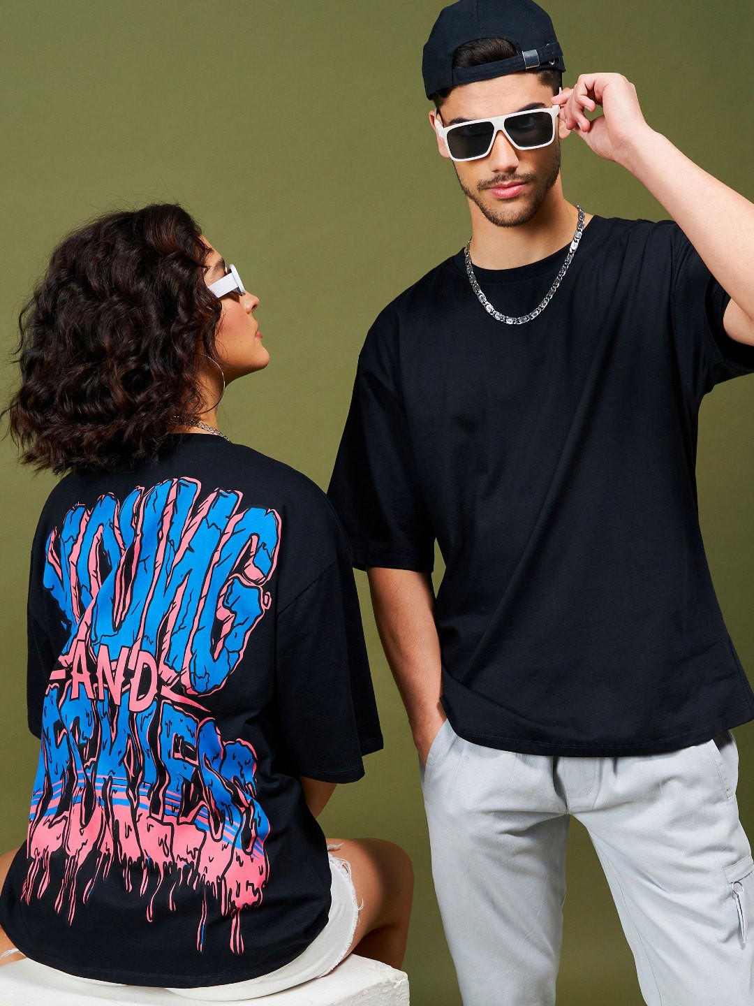 MASCLN SASSAFRAS Unisex Printed Pockets Boxy T-shirt