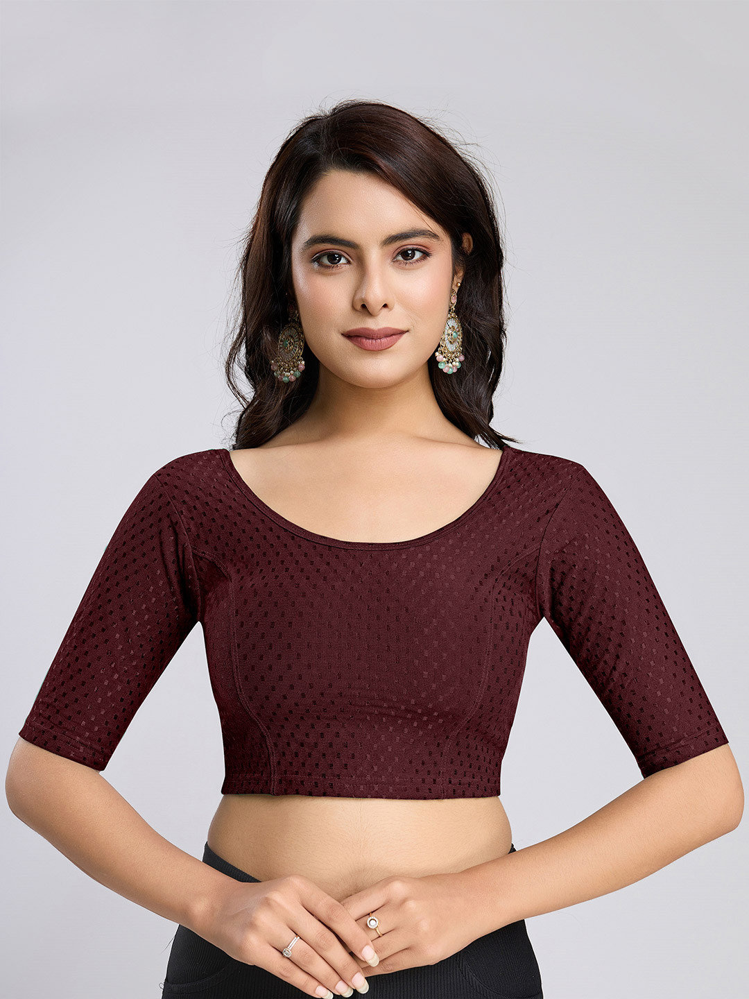 Trendmalls Women Embellished Stitched Saree Blouse