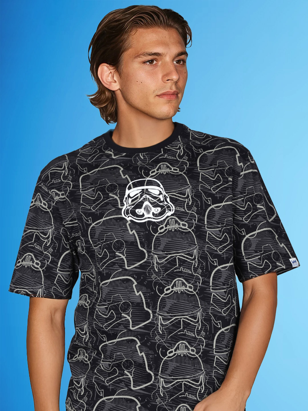 Lee X Stormtrooper Graphic Print Black Crew Neck Tshirt