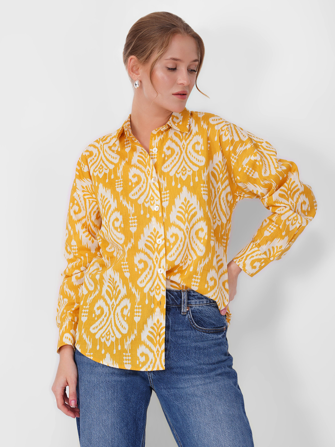 KALAMIR Women Comfort Opaque Printed Casual Shirt
