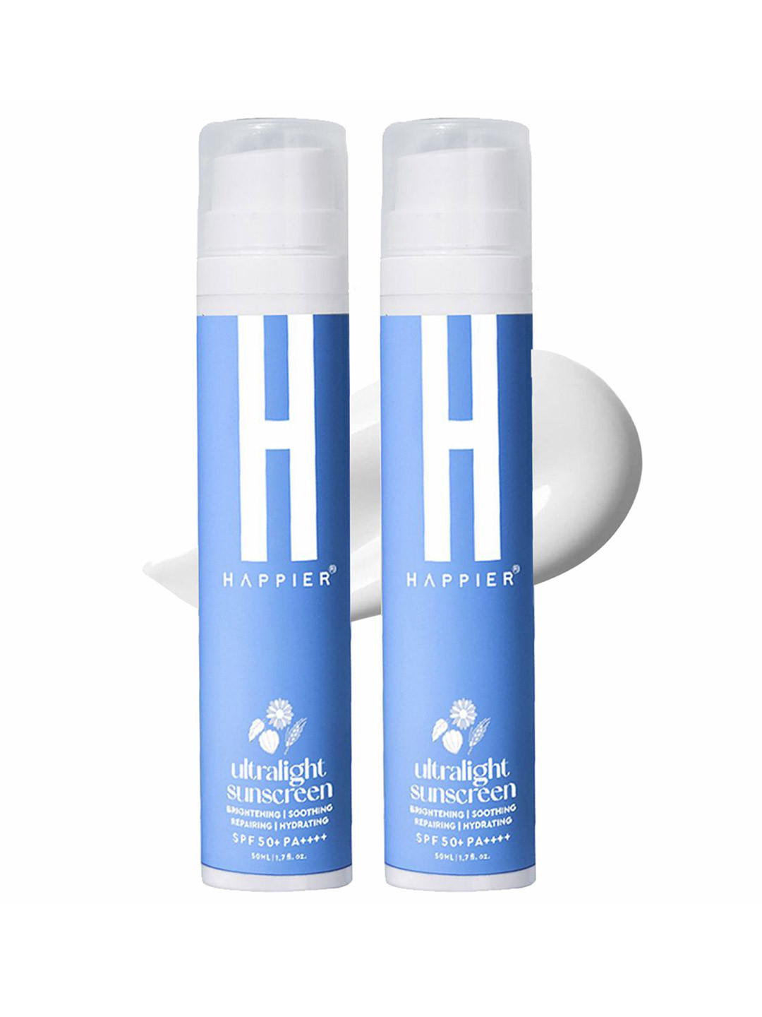 Happier Set Of 2 Ultralight Non-Greasy Sunscreen Gel 3 In 1 SPF 50 PA++++ - 50 ml Each