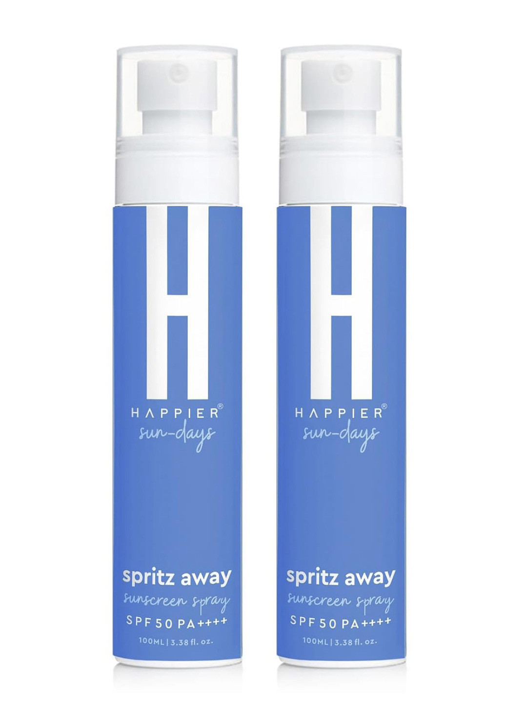 Happier Set Of 2 Sun-days Sunscreen Spray With SPF 50 PA++++ & Aloevera - 100 ml Each