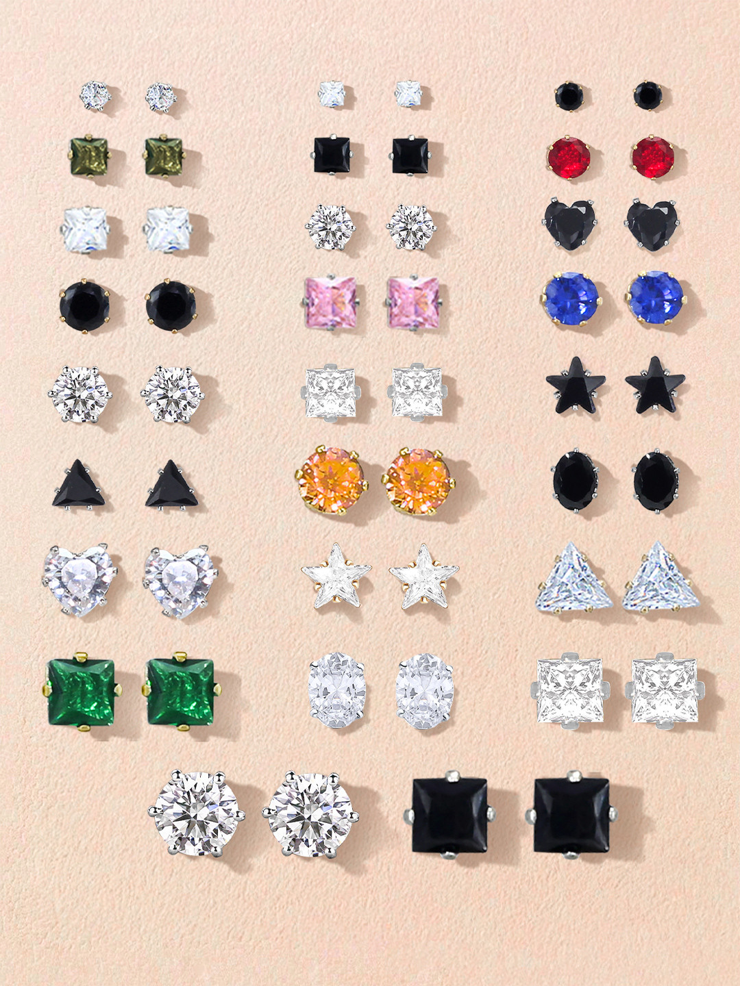 PRIVIU Geometric Studs Earrings