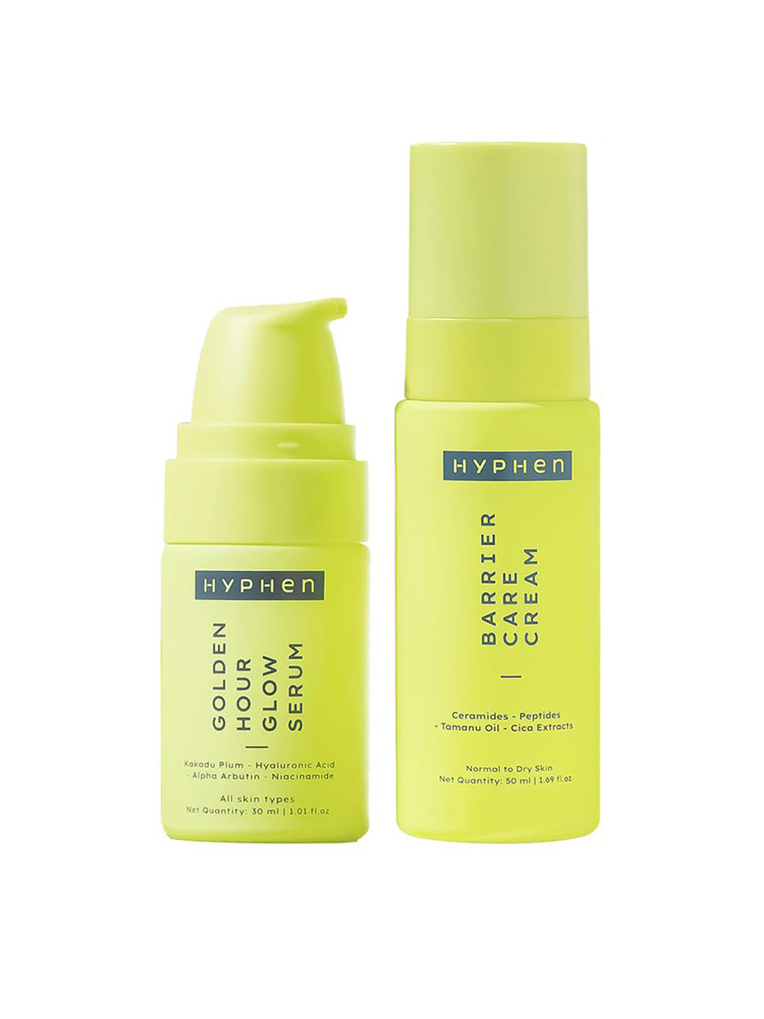 Hyphen Set of Golden Hour Glow Serum 30ml & Barrier Care Cream For Dry Skin 50ml