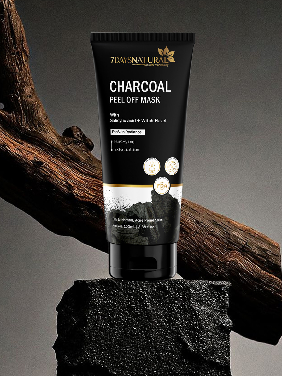 7DAYSNATURAL Natural Nourish Your Beauty Charcoal Salicylic Acid Peel Off Mask 100ml