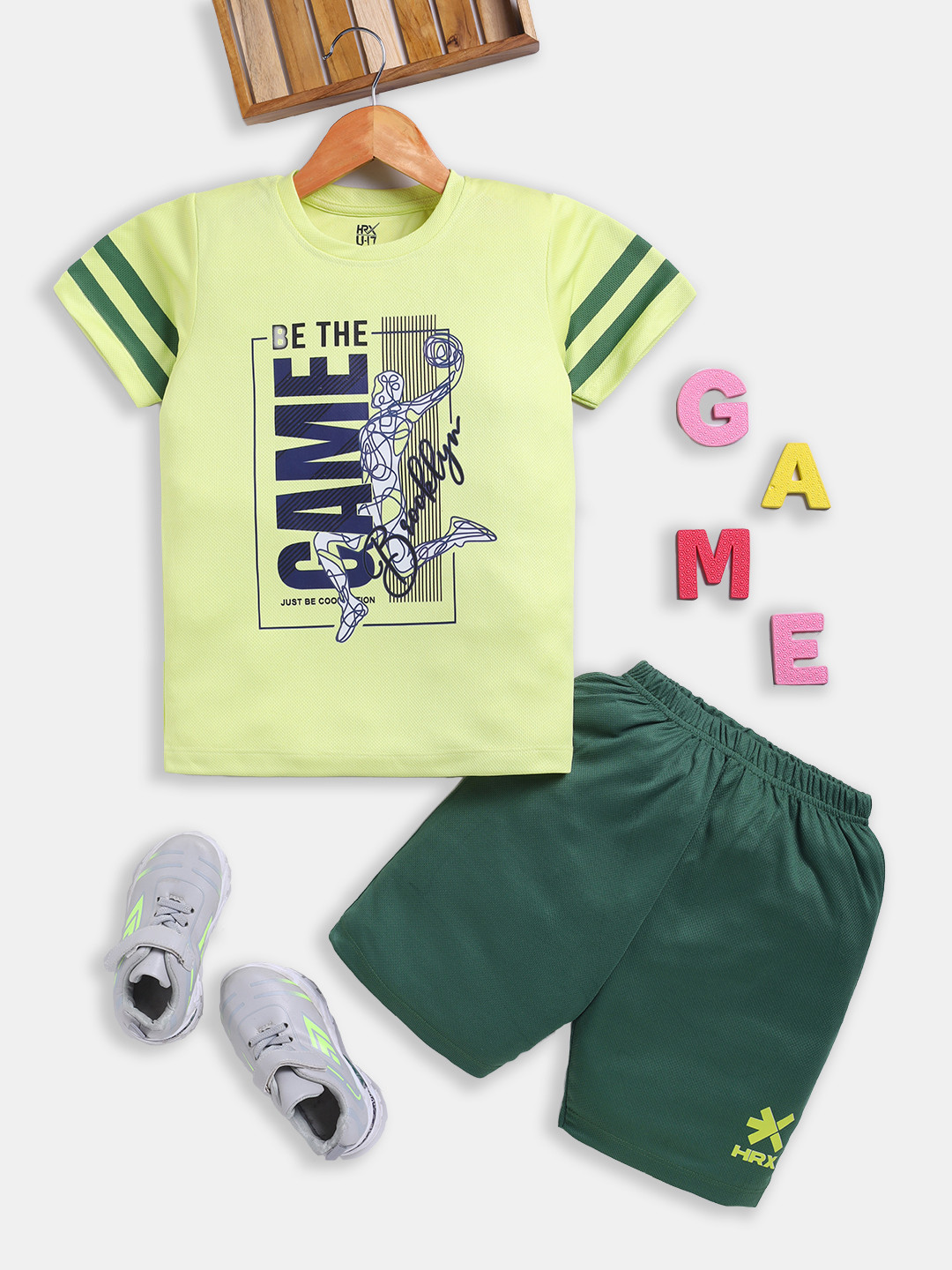 HRX by Hrithik Roshan Boys Rapid Dry Printed Clothing Set