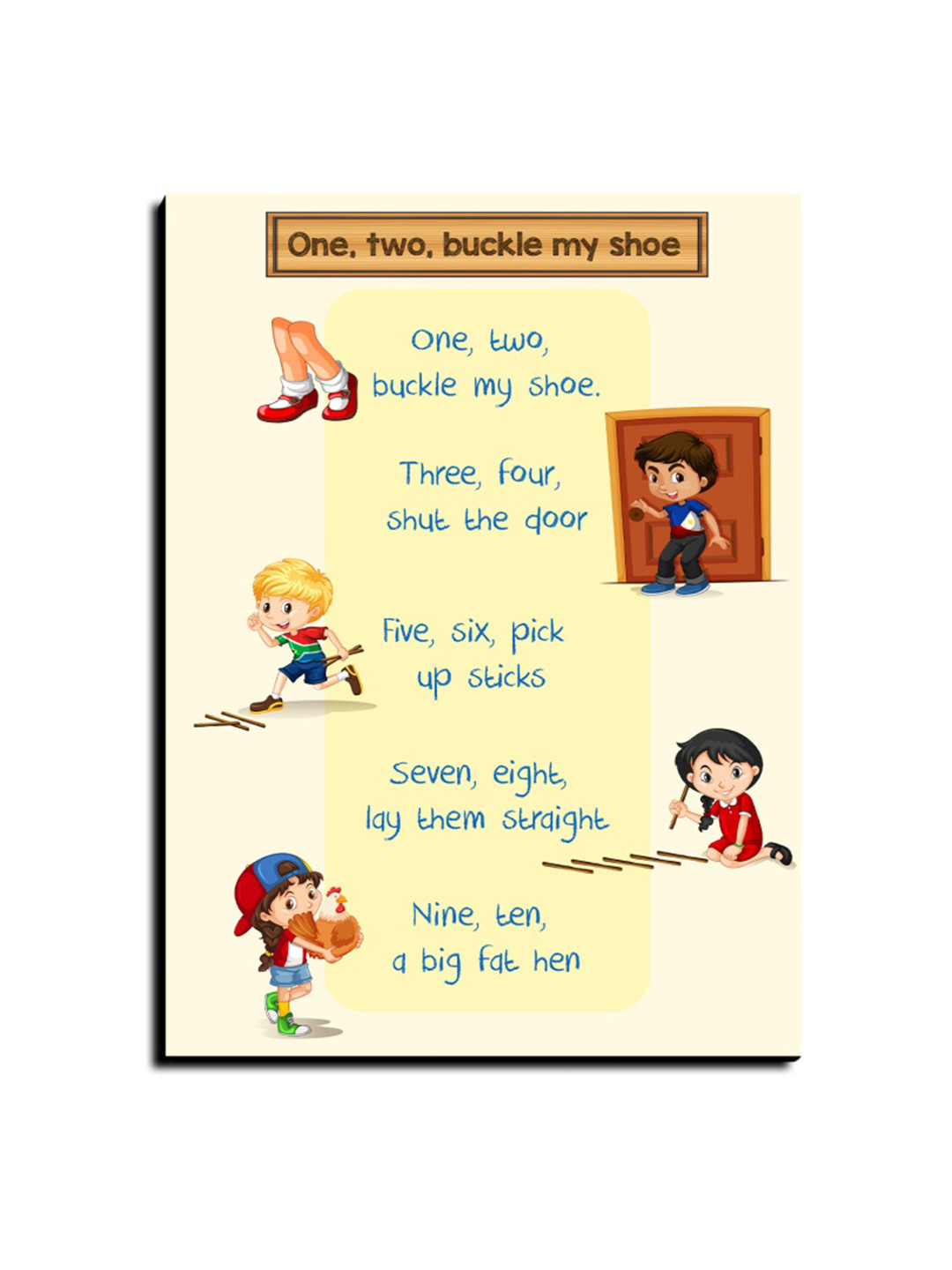 Chalk My Theme Cream-Coloured & Brown 1 Piece Wood Other Wall Paintings