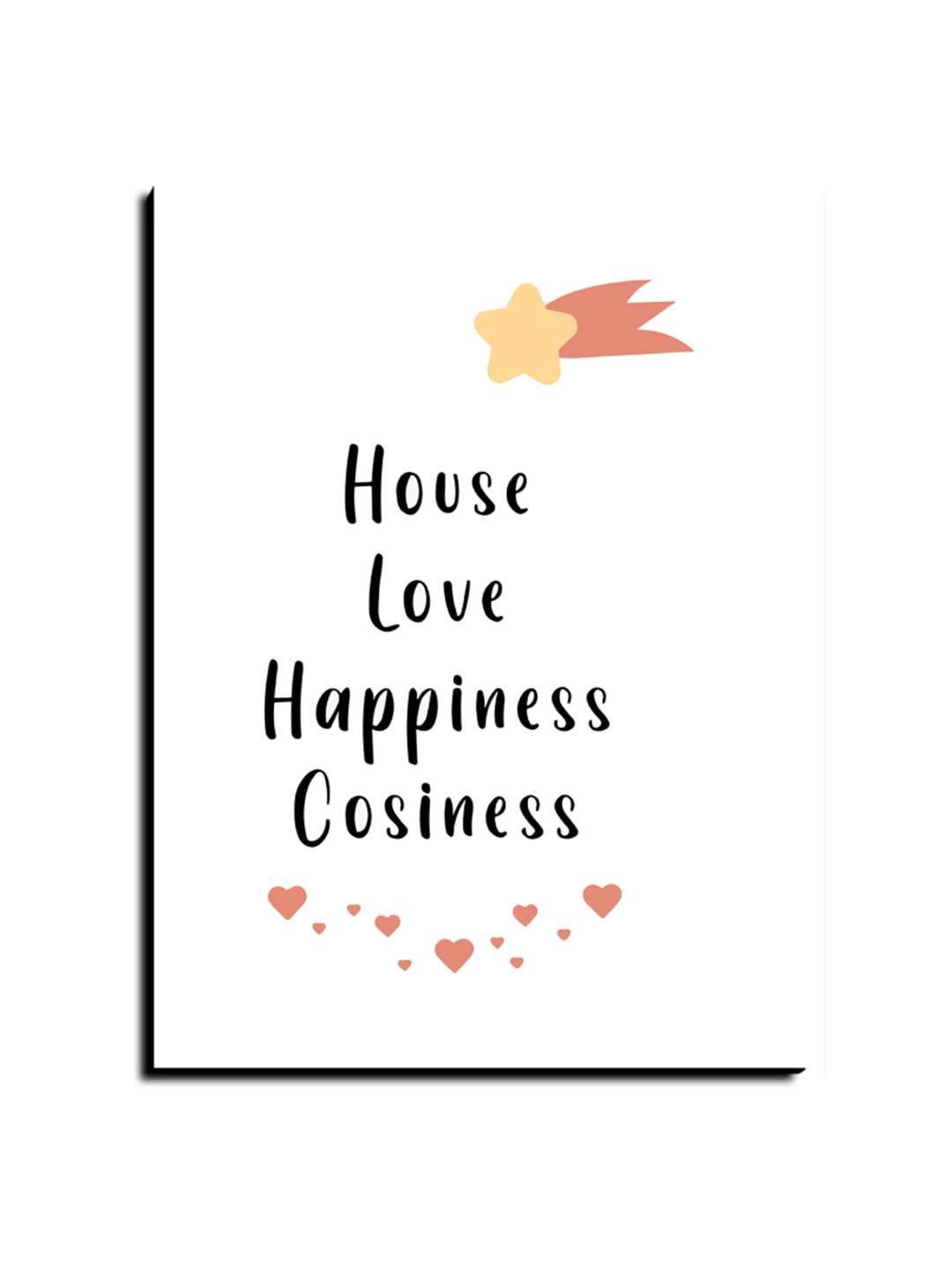 Chalk My Theme House Love Happiness Cosiness Wood Wall Paintings Wall Art - 23 x17.5 In