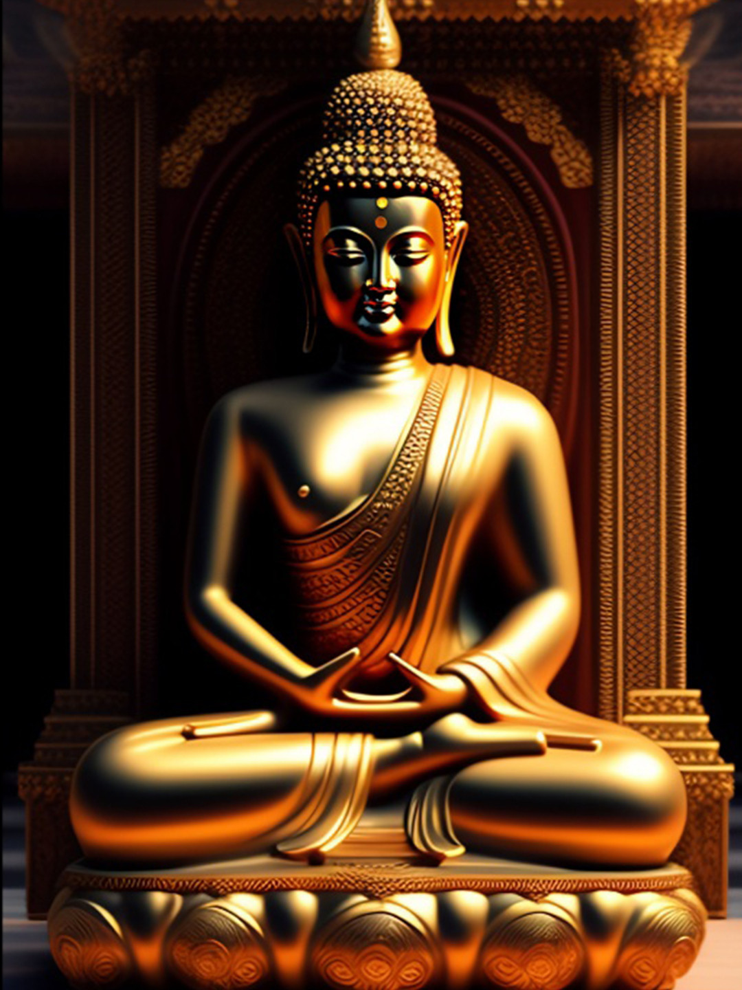 Chalk My Theme Gold-Toned & Brown 1 Piece Wood Religious Wall Paintings