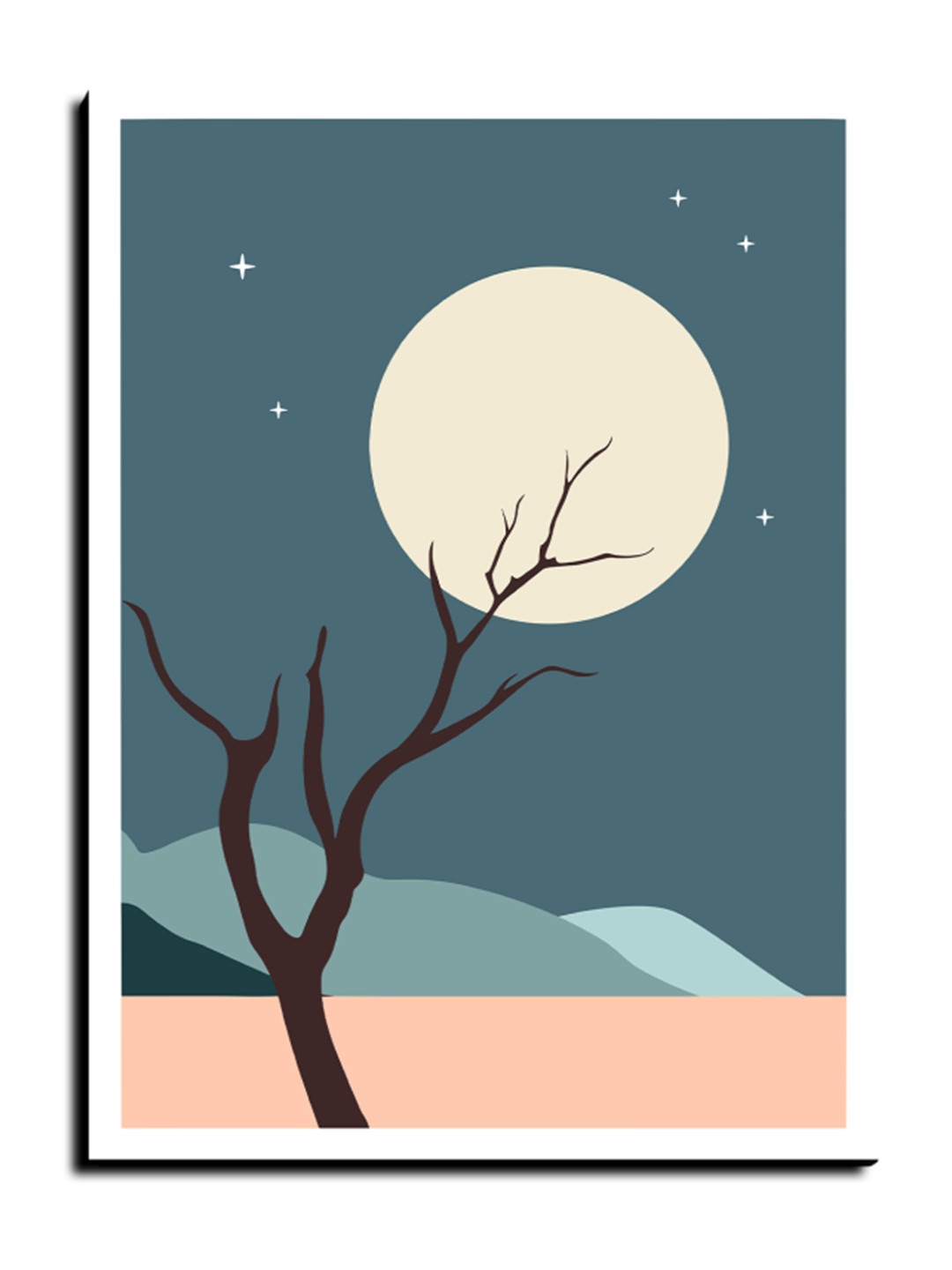 Chalk My Theme Night Boho Wood Wall Rectangle Paintings Wall Art - 23 x 17.5In