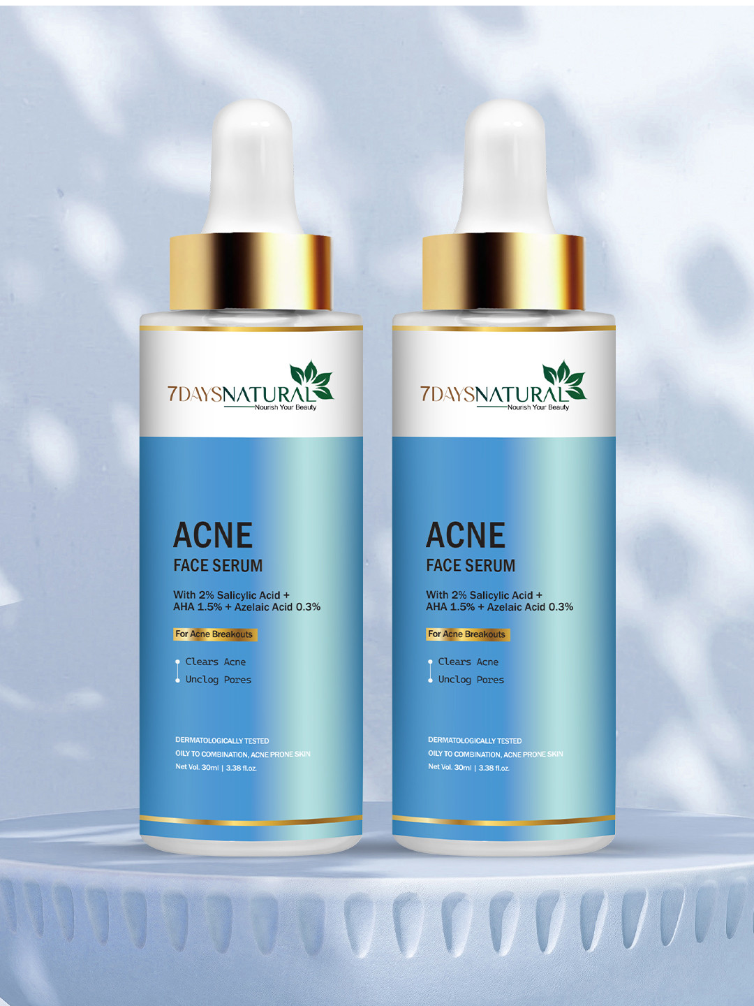 7DAYSNATURAL Natural Nourish Your Beauty Set Of 2 Salicylic Acid 2% Acne Face Serum 30ml Each