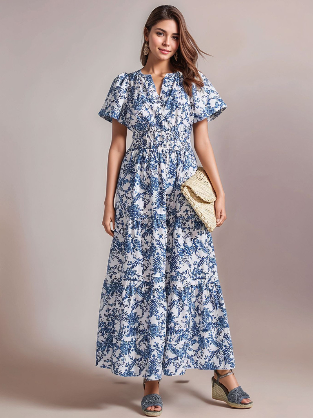 DressBerry Women Floral Print Ankle-Length Dress
