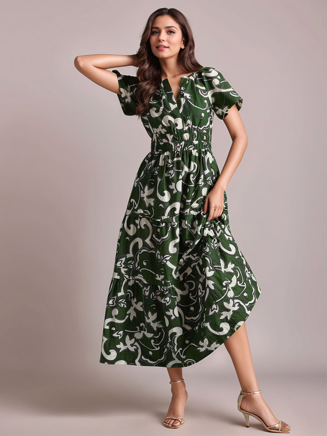 DressBerry Women Floral Printed Ankle Length Dress