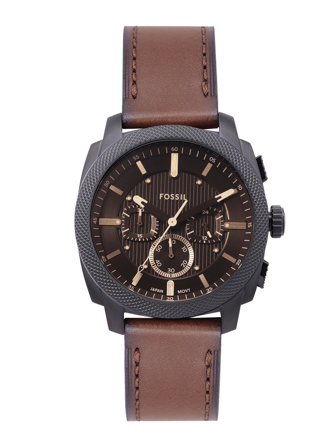 Fossil Men Machine Leather Chronograph Analogue Watch FS6101I