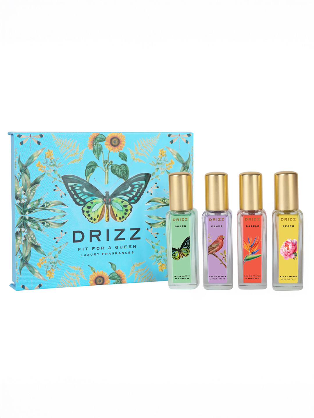 DRIZZ Fit For A Queen Set Of 4 Eau de Parfum Fragrance Gift Set - 20 ml Each