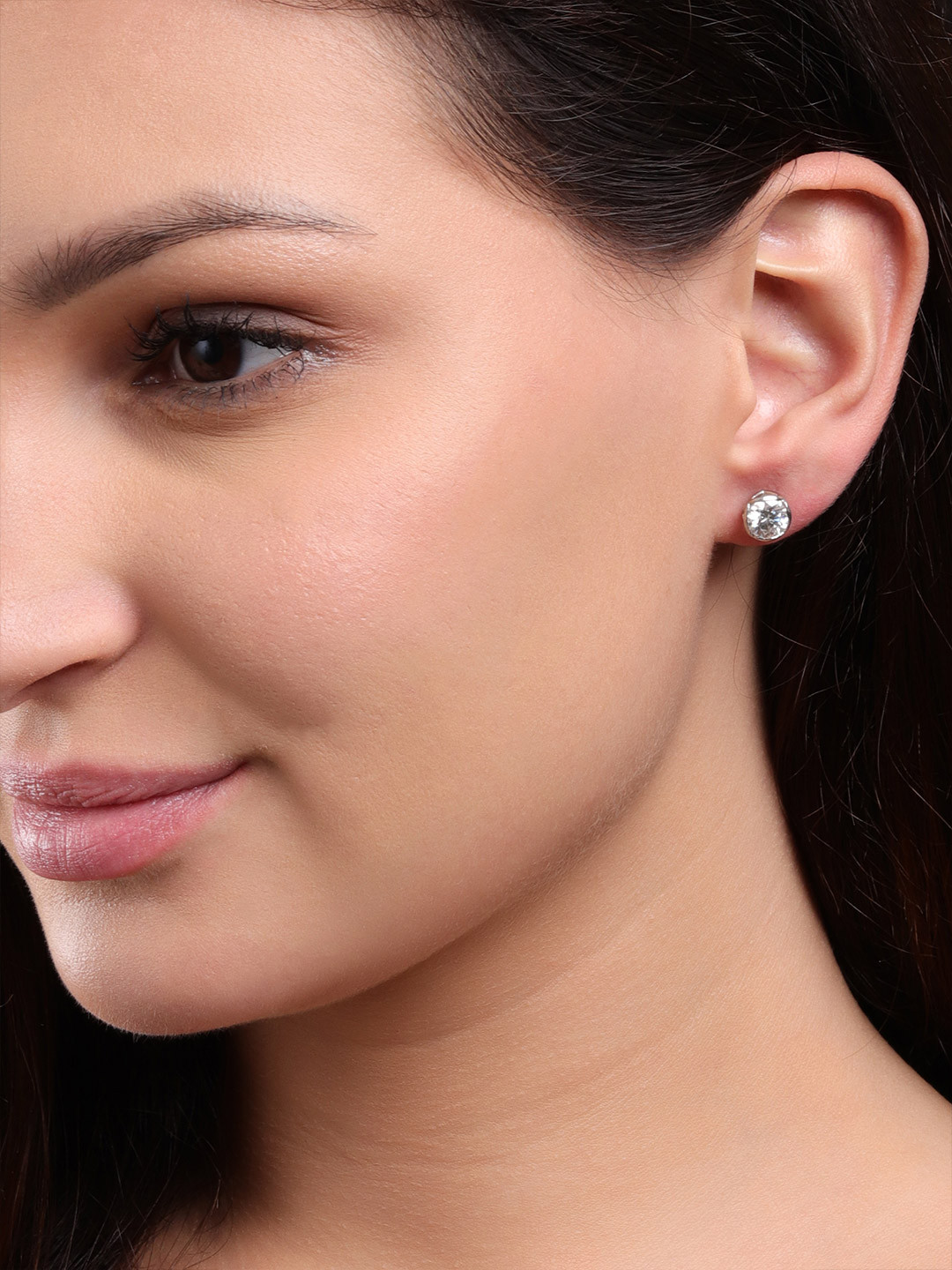 Soraya Luxe 925 Sterling Silver Moissanite Diamond Rhodium-Plated Eternal Stud Earrings