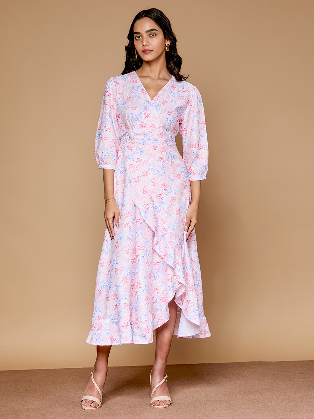 Saaki Floral Print Midi Dress