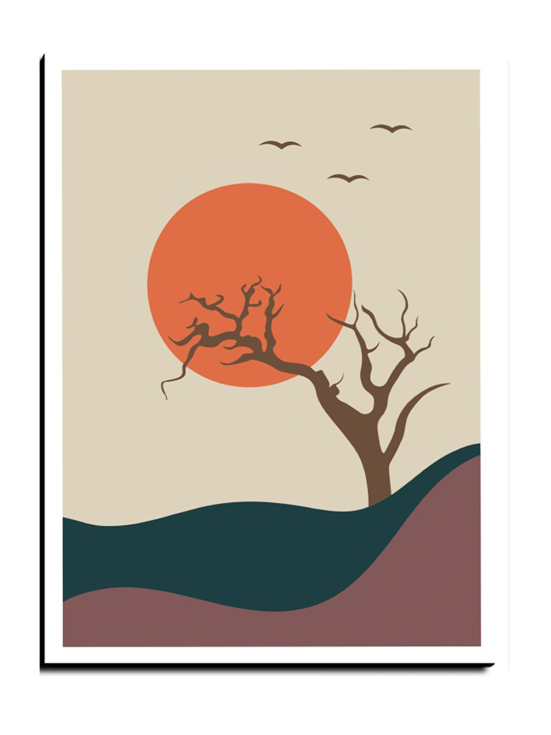 Chalk My Theme Brown & Orange 1 Piece Wood Other Wall Paintings