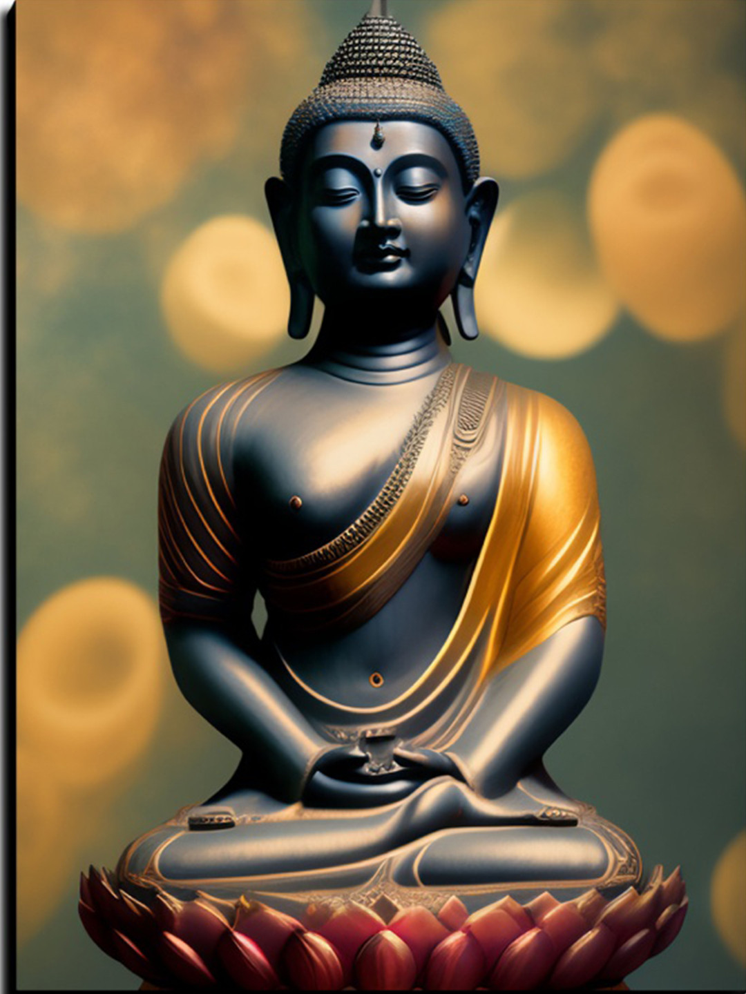 Chalk My Theme Buddha Wood Wall Rectangle Paintings Wall Art - 23x17.5In