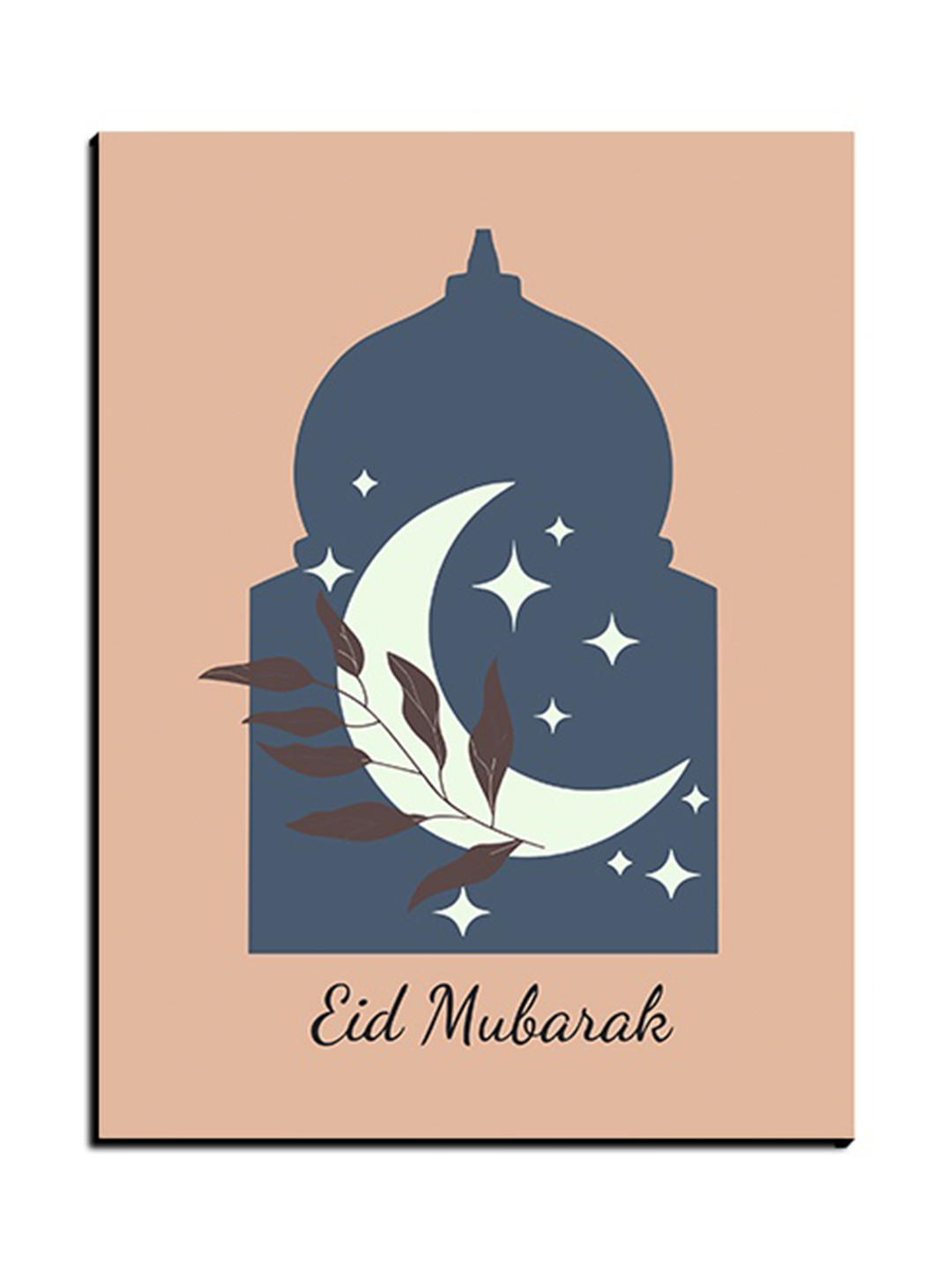 Chalk My Theme Peach-Coloured & Blue 1 Piece Wood Other Wall Paintings